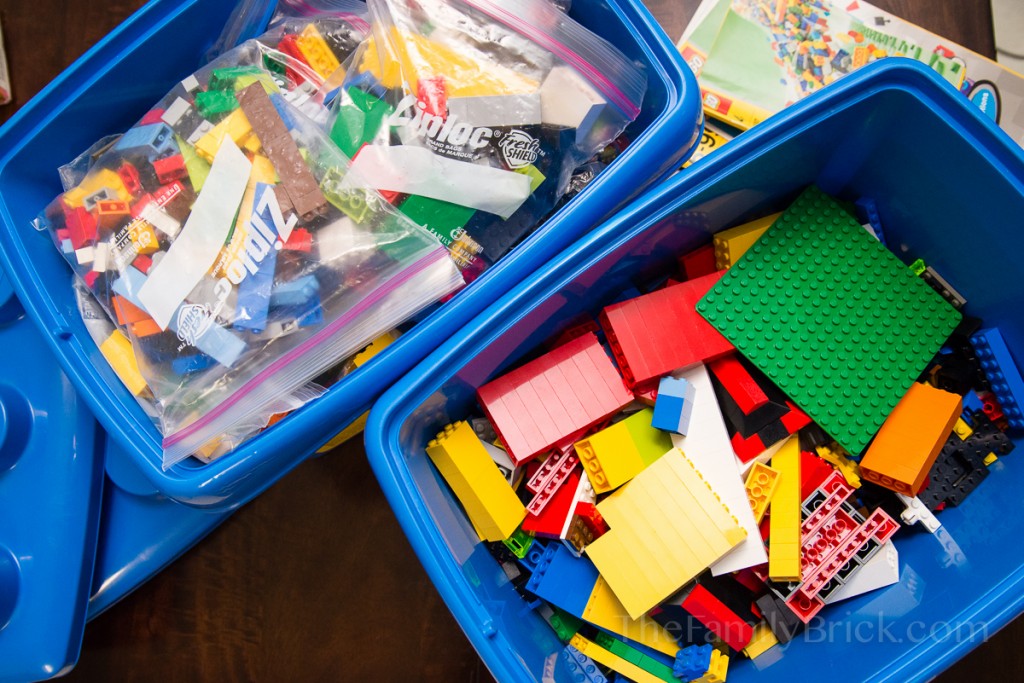 Bucket of LEGO bricks