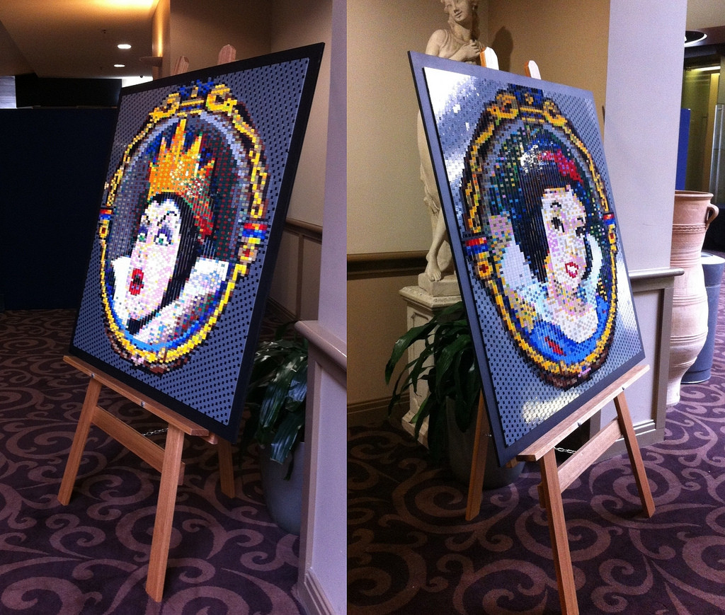 Lenticular Snow White and Evil Stepmother, by Brick Blue Wren on Flickr