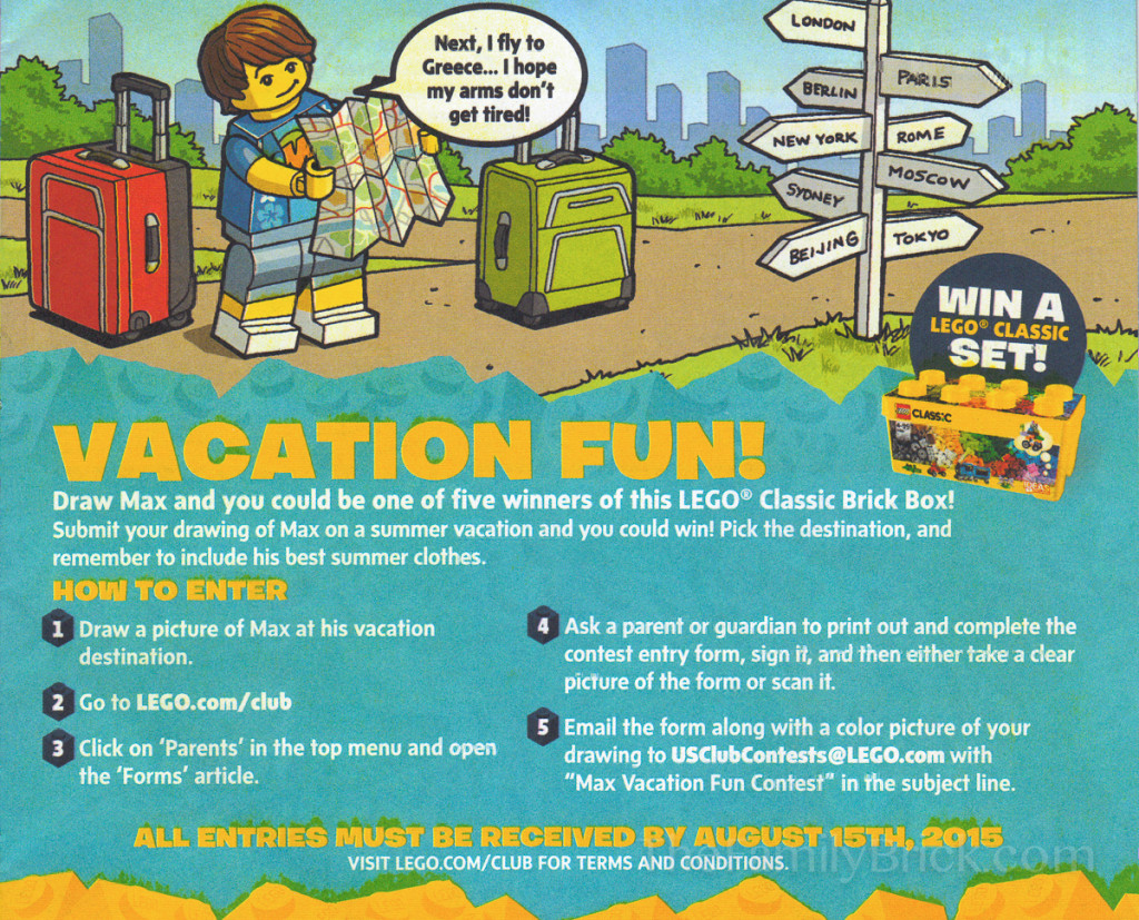 LEGO Club Junior Vacation Fun Classic Brick Box Contest