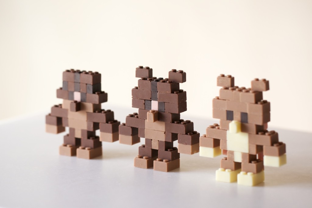 chocolate LEGO brick build