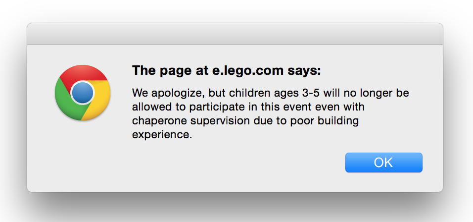 LEGO Monthly Mini Build registration problems error