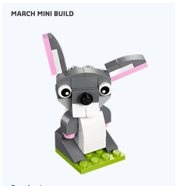March 2016 LEGO Monthly Mini Build Bunny