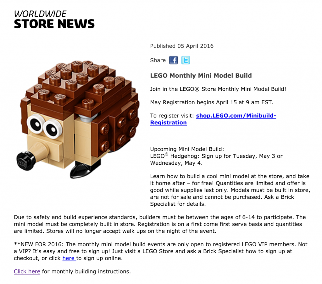 May 2016 LEGO Monthly Mini Build