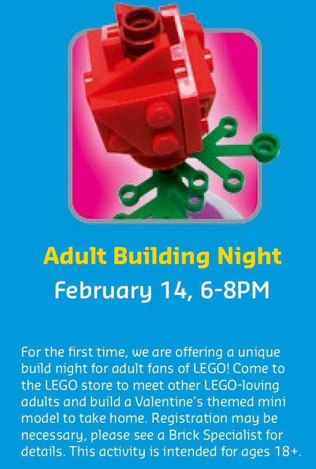 February 2017 LEGO Monthly Calendar - Adult Building Event