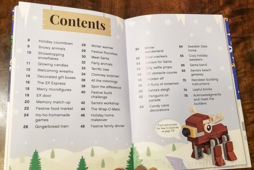 LEGO Holiday Ideas Book Table of Contents