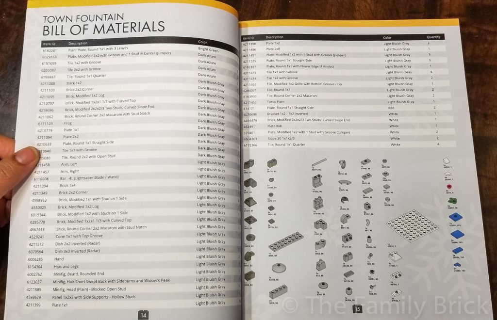 Expanding The LEGO Winter Village Book - Bill of Materials