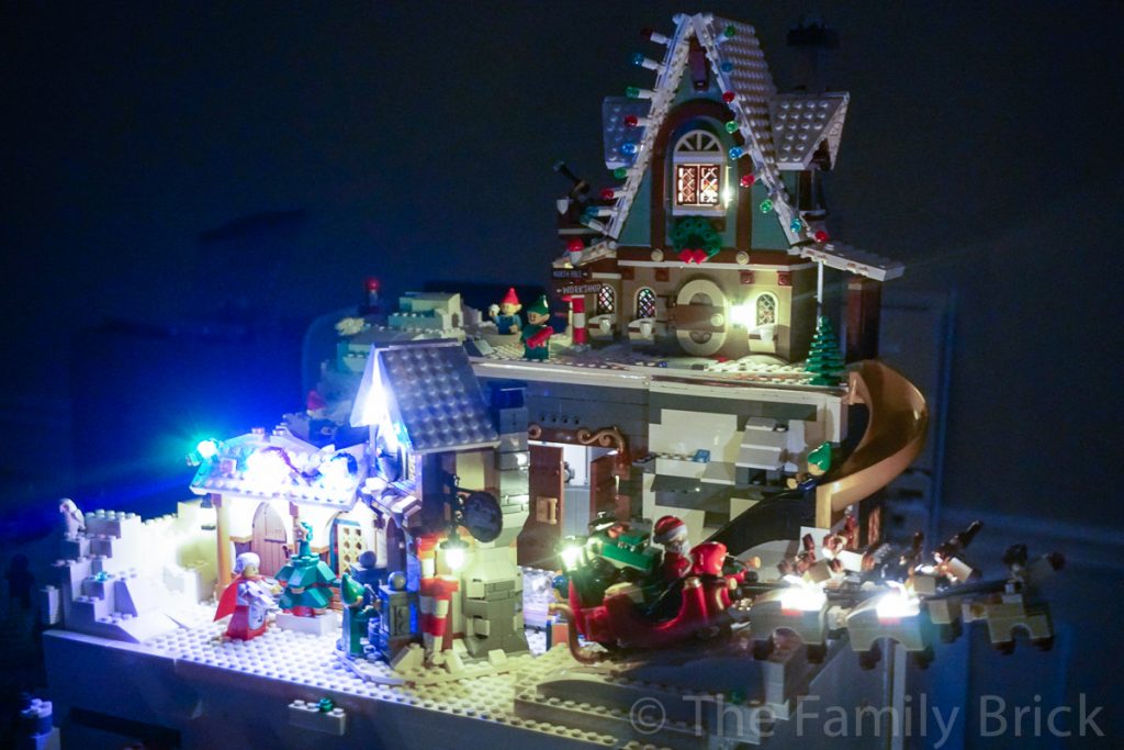 LEGO Elf Club House lit up!