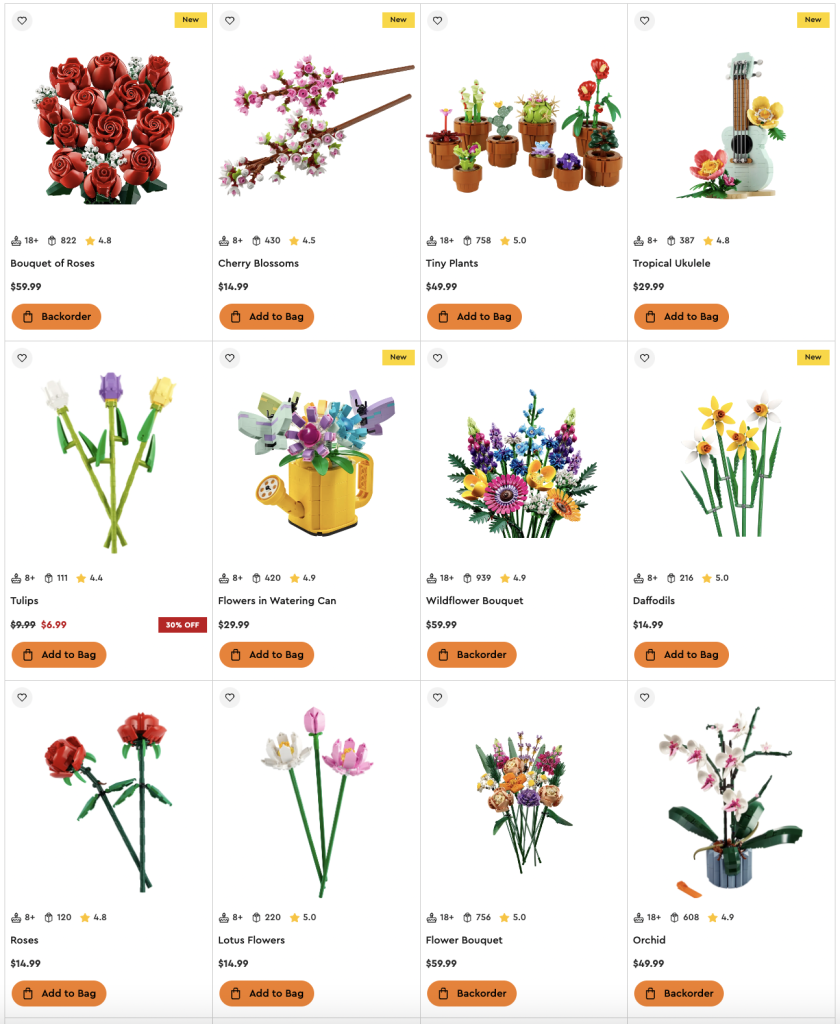 Other LEGO Botanical Sets